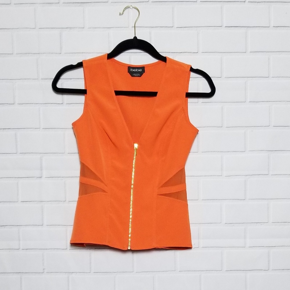 Bebe orange sleeves top